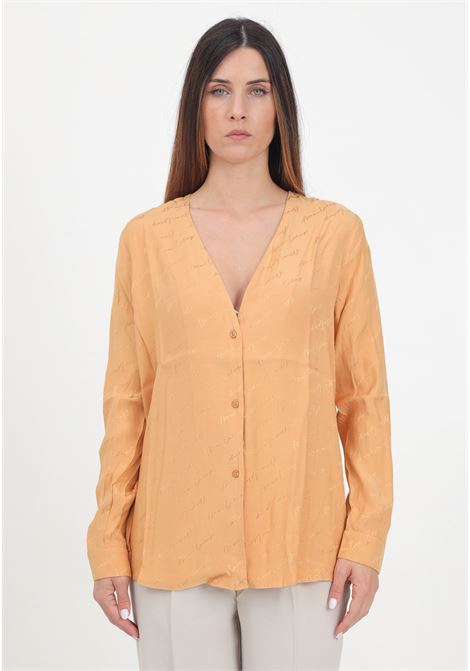 Orange elegant women's shirt with Armani Exchange signature print ARMANI EXCHANGE | 6DYC20YN4VZ1788
